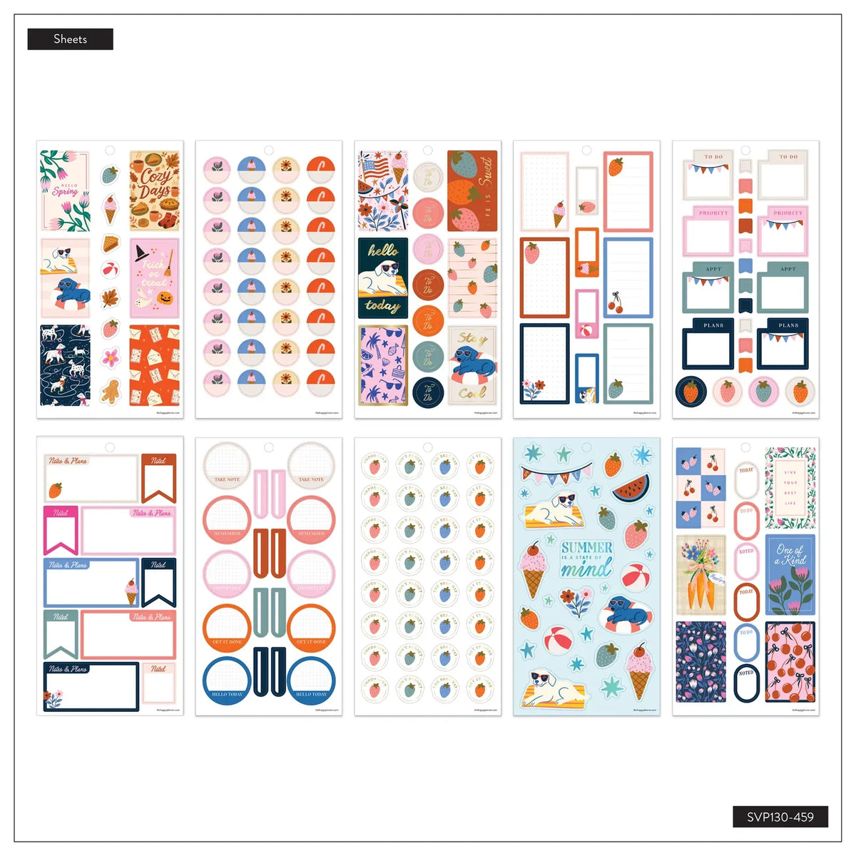 Seasonal Planner Stickers, 30 Sheets of Decorative Artwork and Functional Labels for Journaling