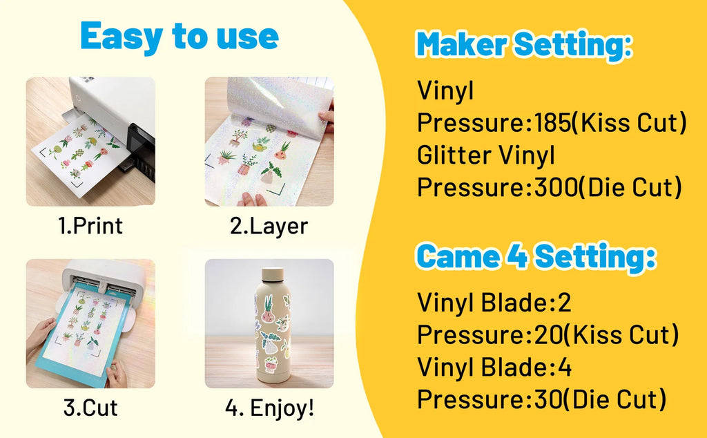 Self-Adhesive Laminating Sheets, A4 30-Pack in Clear, Glitter and Holographic Finishes for Stickers and Crafts