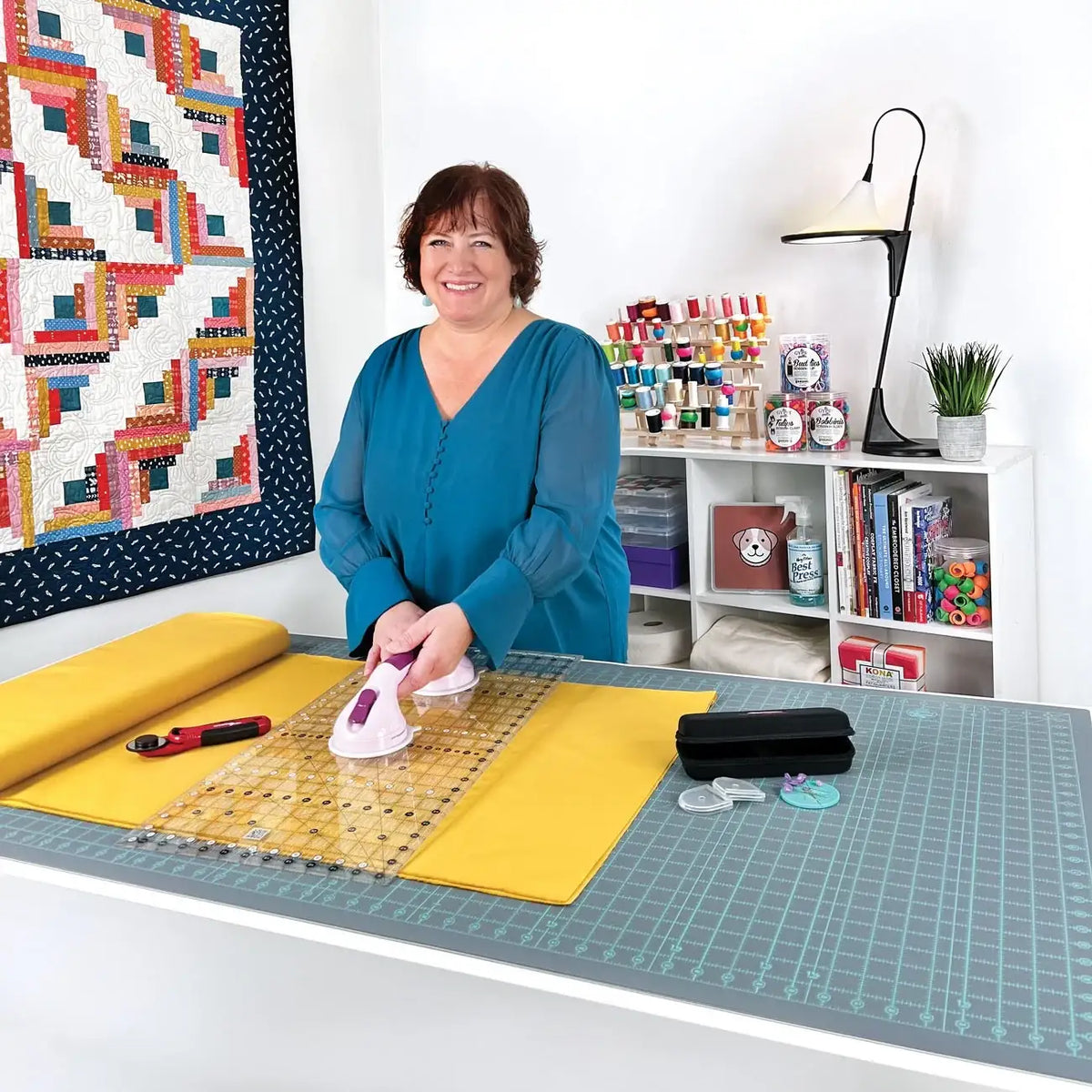 Self-Healing Double-Sided Rotary Cutting Mat for Quilting, 28 x 58 Inch Grid Surface · self-healing cutting mat
