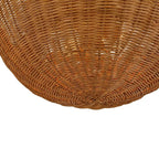 Semi Flush Mount Ceiling Light with a Scalloped Tulip Rattan Shade and Two E26 Sockets for Indoor Spaces