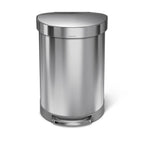 Semi-Round Stainless Steel Step Trash Can