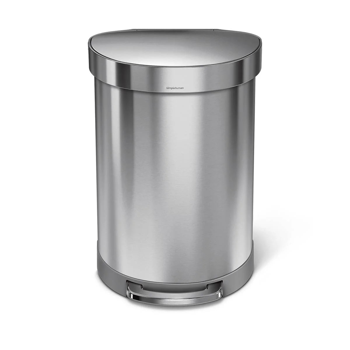 Semi-Round Stainless Steel Step Trash Can