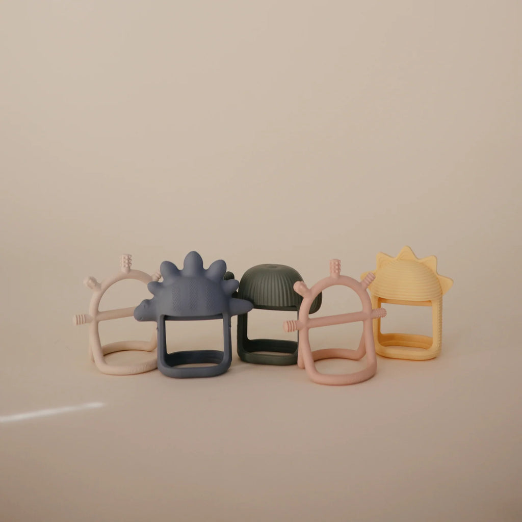 Sensory Baby Teether with an Easy-to-Grip Interior Handle and Textured Food Grade Silicone Surfaces