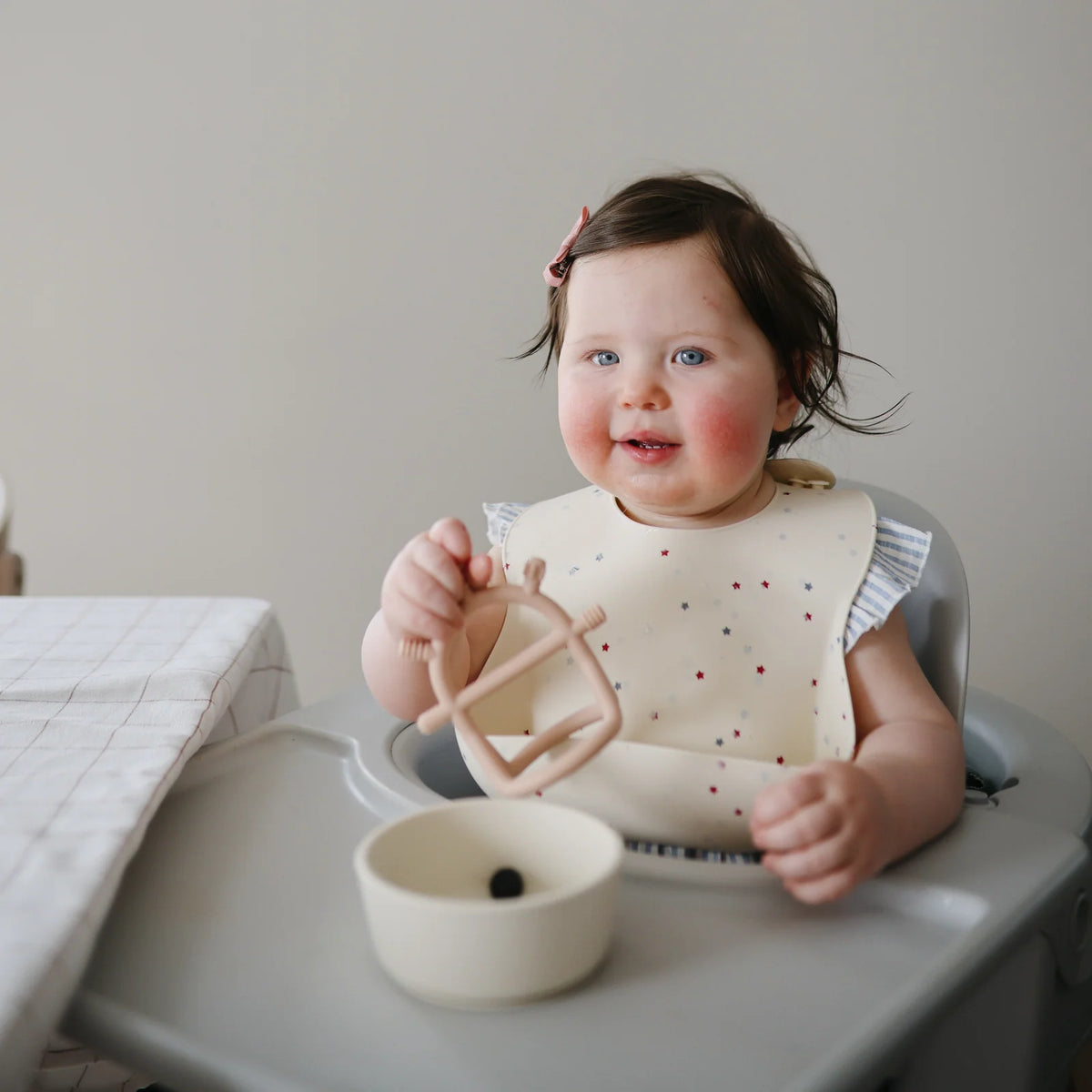Sensory Baby Teether with an Easy-to-Grip Interior Handle and Textured Food Grade Silicone Surfaces
