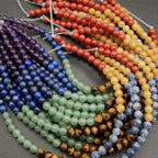 Seven Chakra Natural Stone Beads, Smooth Round 6mm, 8mm or 10mm