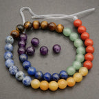 Seven Chakra Natural Stone Beads, Smooth Round 6mm, 8mm or 10mm
