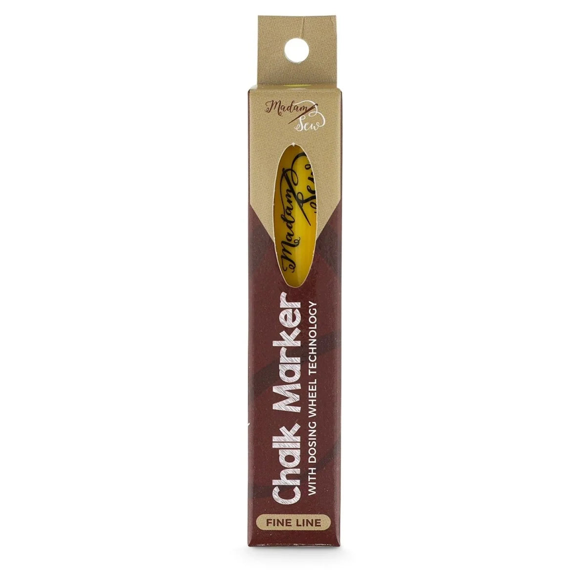 Sewing Chalk Marker with Fine Dosing Wheel for Precise Yellow Fabric Lines and Easy Removal