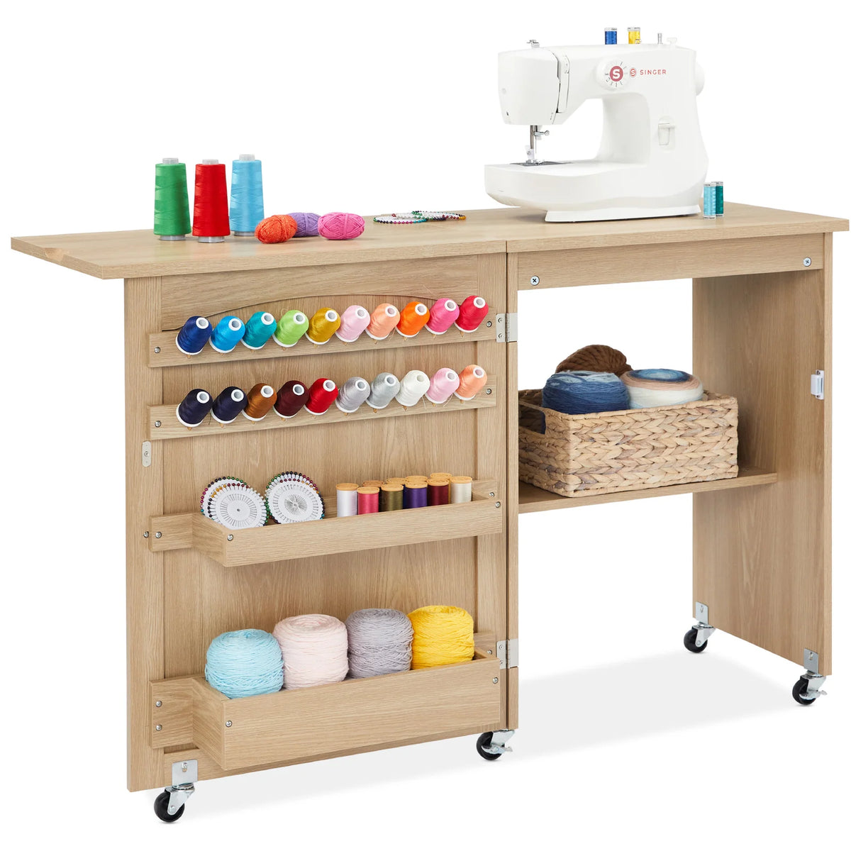 Sewing Table, Light Brown