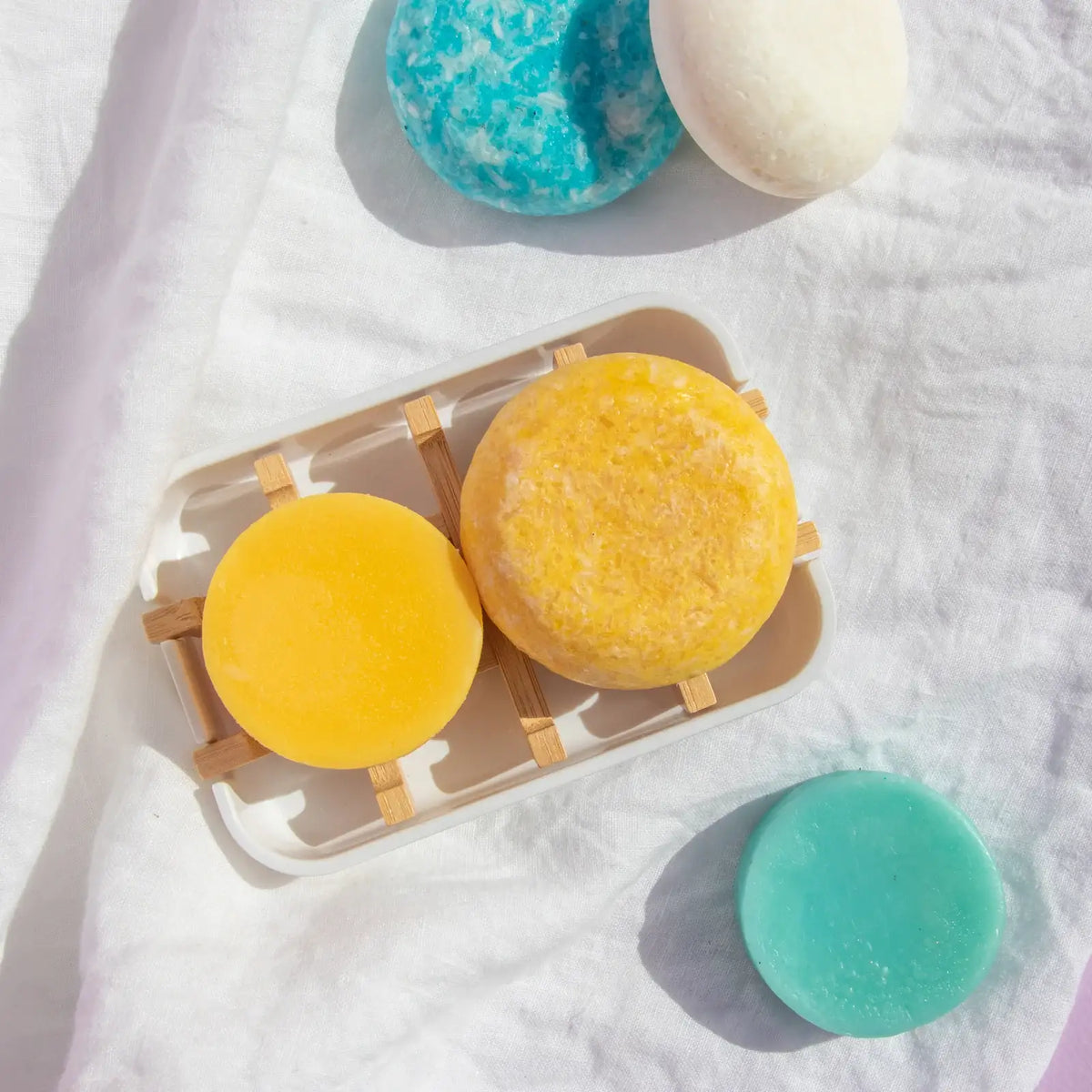 Shampoo and Conditioner Bar Tray with Removable Bamboo Fibre Rack for Moisture Draining Storage