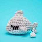 Shark Crochet Kit for Beginners with Pre-Started Yarn, Video Tutorials, Hook and Stuffing · Shark character design