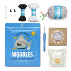 Shark Crochet Kit for Beginners with Pre-Started Yarn, Video Tutorials, Hook and Stuffing · Shark character design