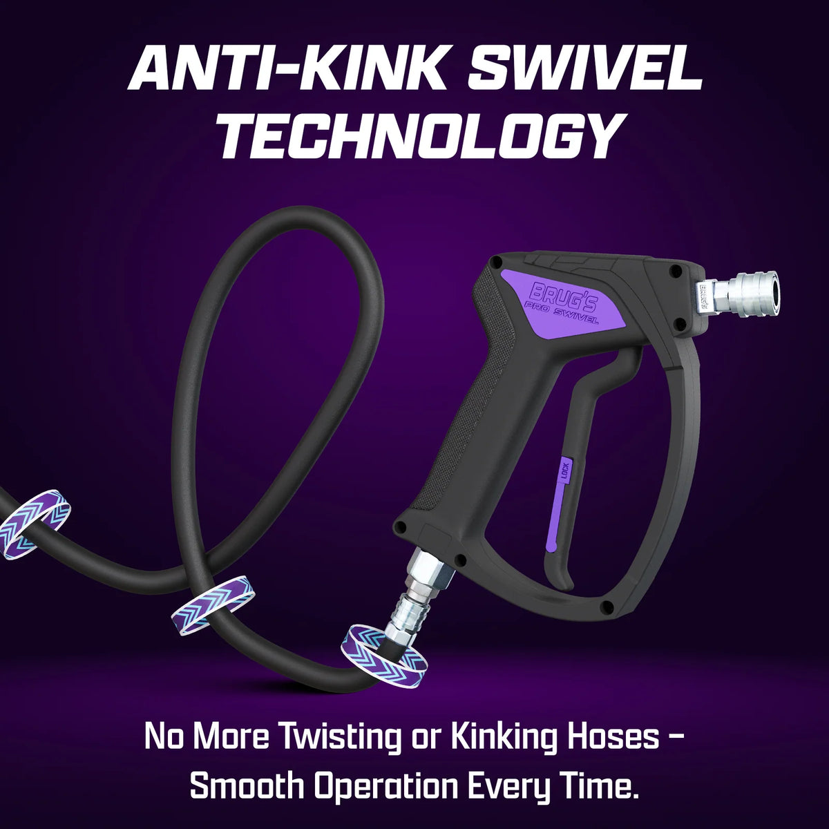 Short Pressure Washer Gun with a 360° Swivel Inlet and Easy-Pull Trigger for Car Detailing and Outdoor Cleaning