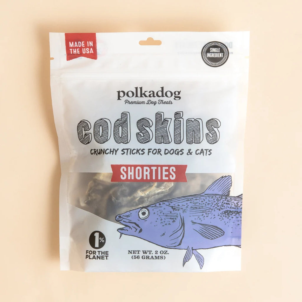 Short-Stick Cod Skin Dog Treats, 2oz Pouch