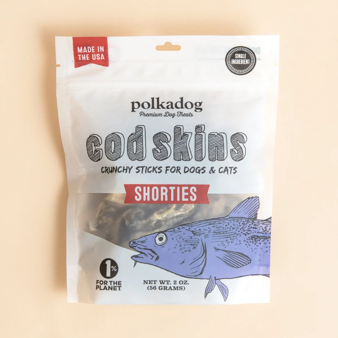 Short-Stick Cod Skin Dog Treats, 2oz Pouch