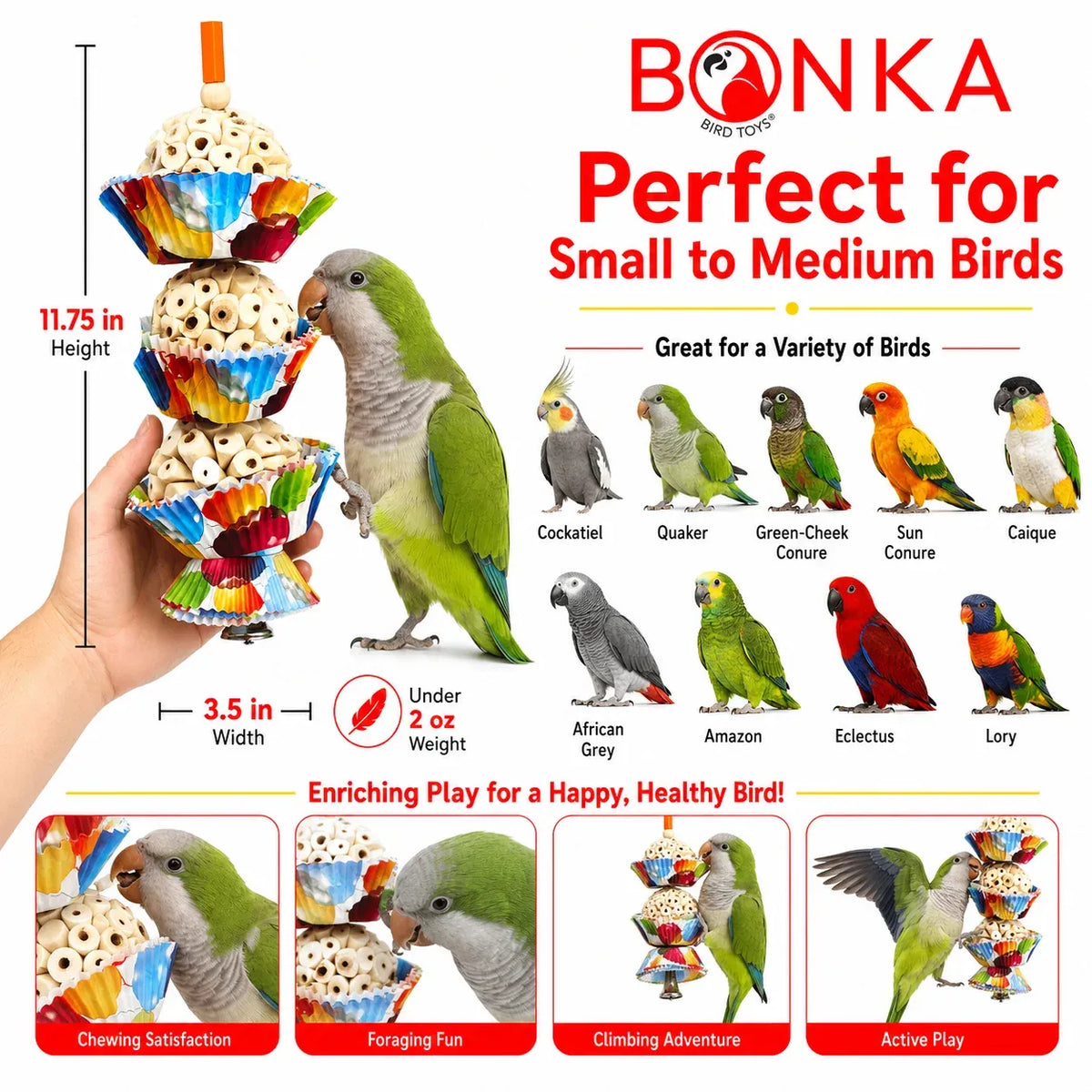 Shreddable Three Cake Bird Toy