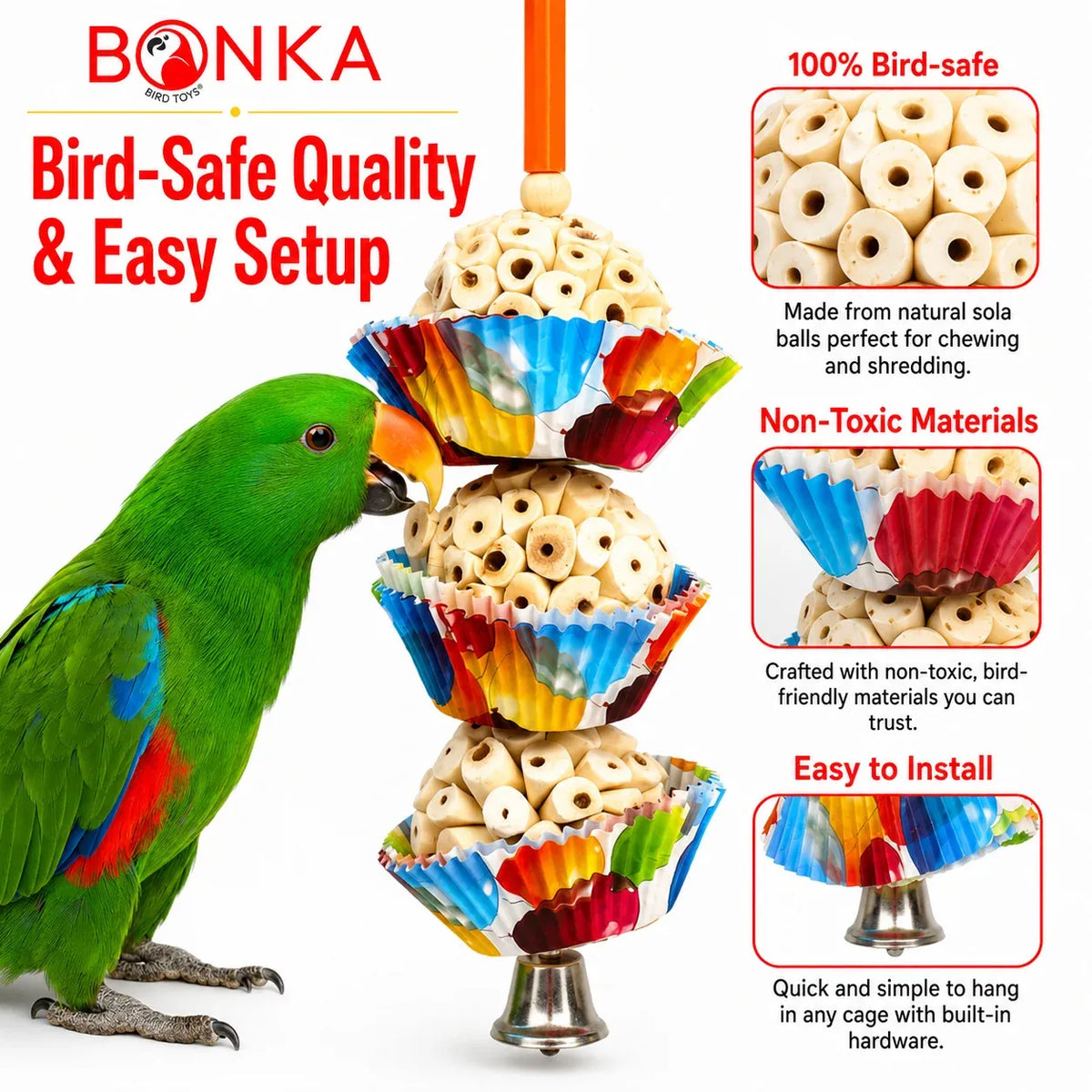 Shreddable Three Cake Bird Toy