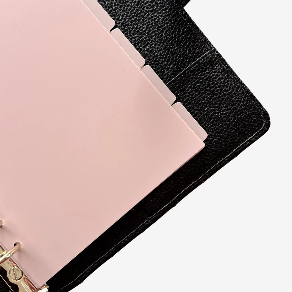 Side Tab Planner Dividers in Opaque Plastic, Strawberry Milk Tone and Subtle Sheen for Defined Sections