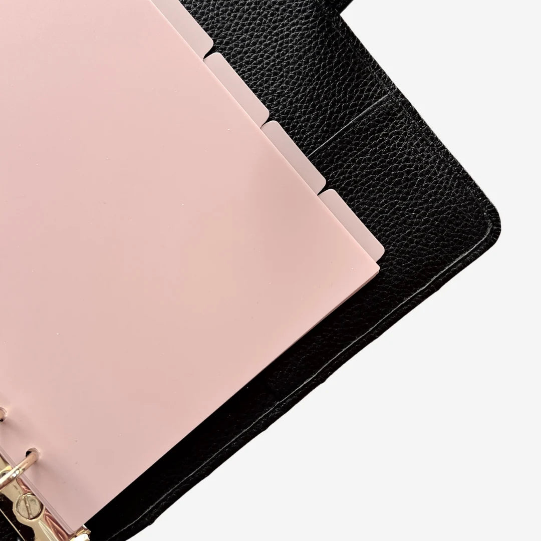 Side Tab Planner Dividers in Opaque Plastic, Strawberry Milk Tone and Subtle Sheen for Defined Sections