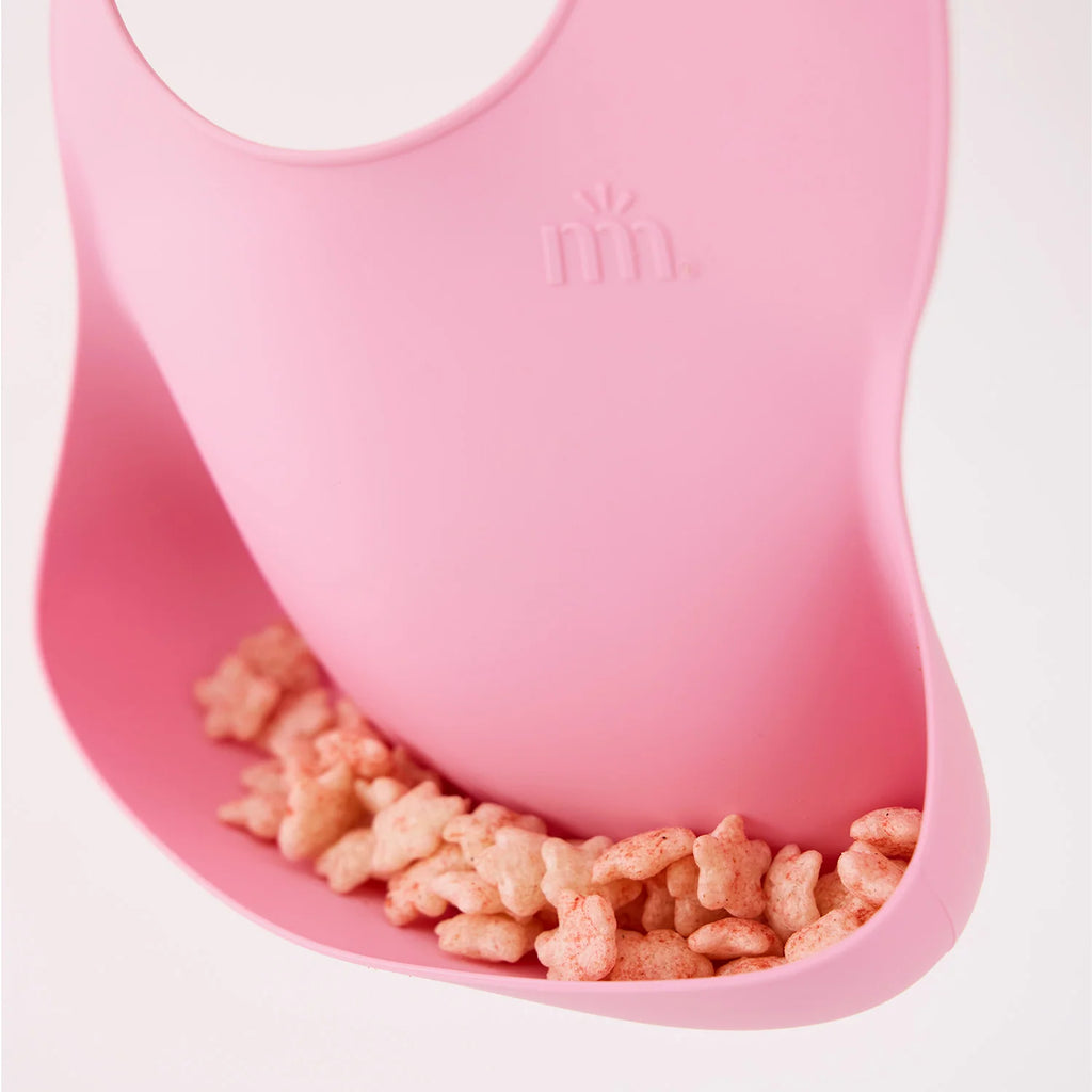 Silicone Baby Bib with Magnetic Closures for Easy Mealtime Cleanup and Quick One-Handed On and Off