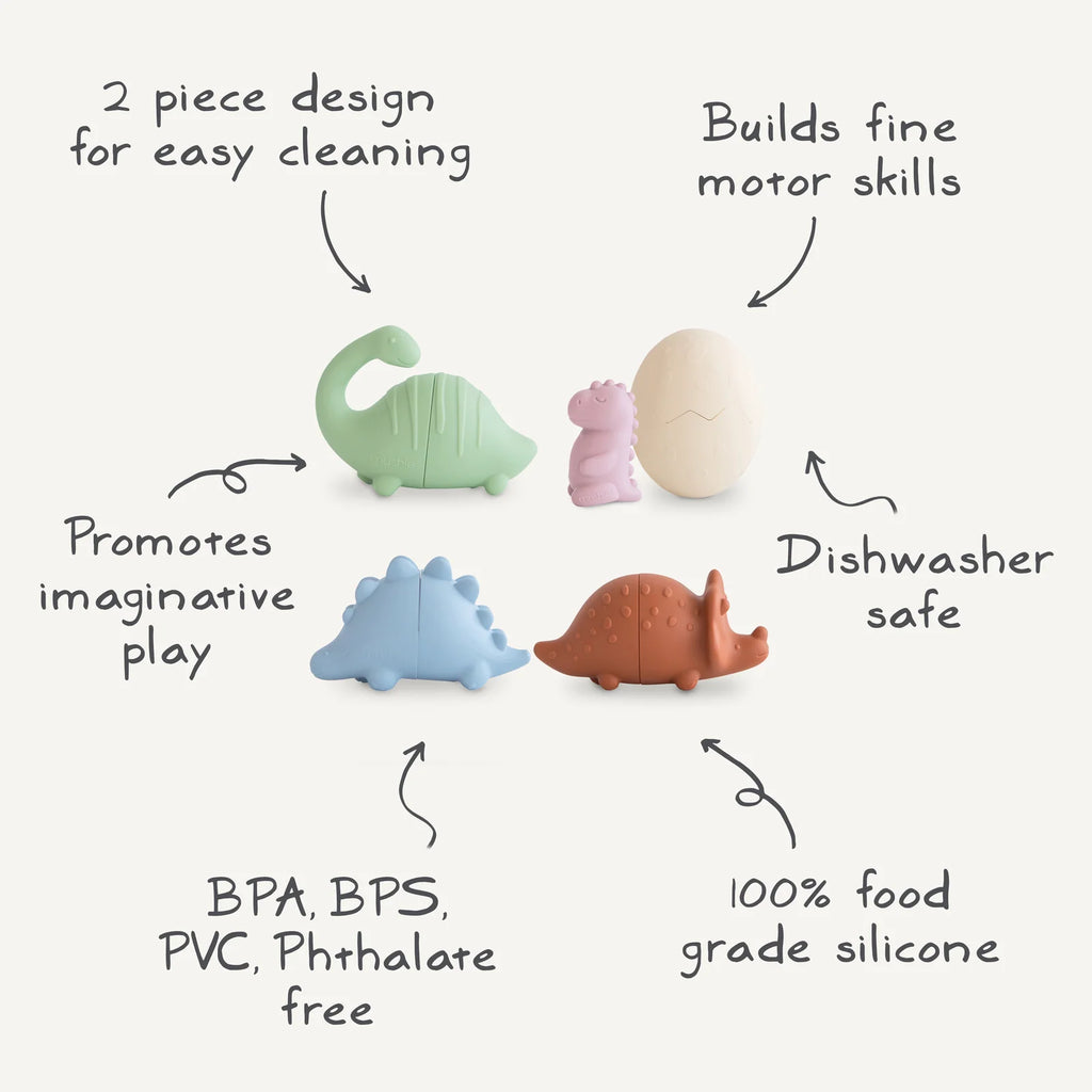 Silicone Bath Play Set with Toys That Open for Easy Cleaning and Fast Drying After Water Play
