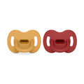 Silicone Pacifier 2 Pack with a Reversible Physiological Nipple and Soft Sin — Honey / Chili / 0-6mo / Honey / Chili / 6-18mo