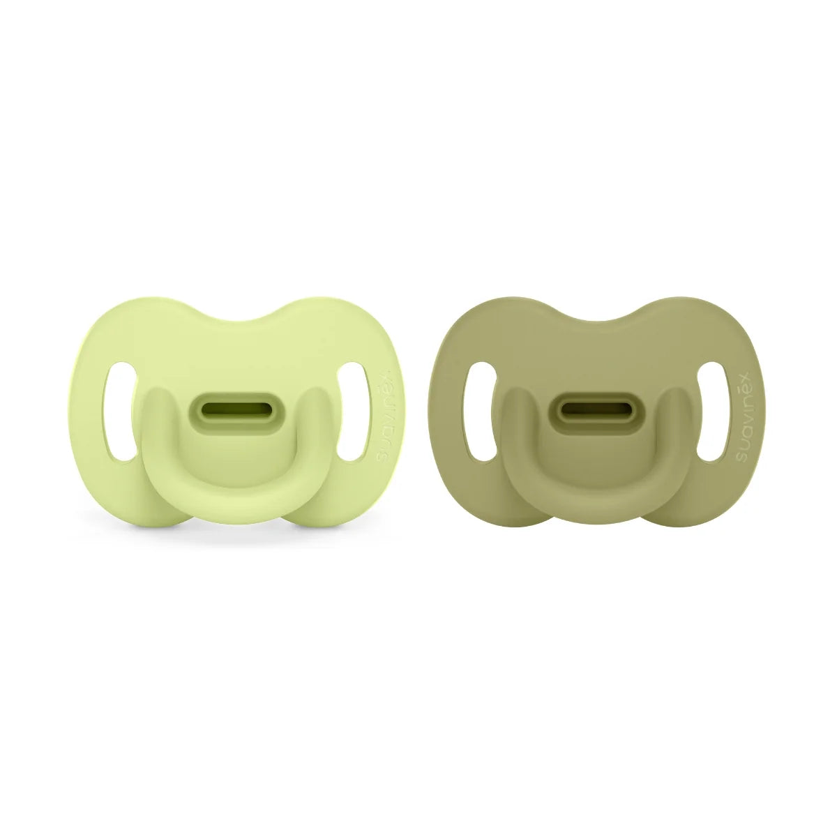 Silicone Pacifier 2 Pack with a Reversible Physiological Nipple — Lime / Turtle Green / 0-6mo / Lime / Turtle Green / 6-18mo