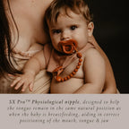 Silicone Pacifier 2 Pack with a Reversible Physiological Nipple and Soft Single-Piece Construction