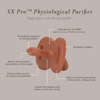 Silicone Pacifier 2 Pack with a Reversible Physiological Nipple and Soft Single-Piece Construction