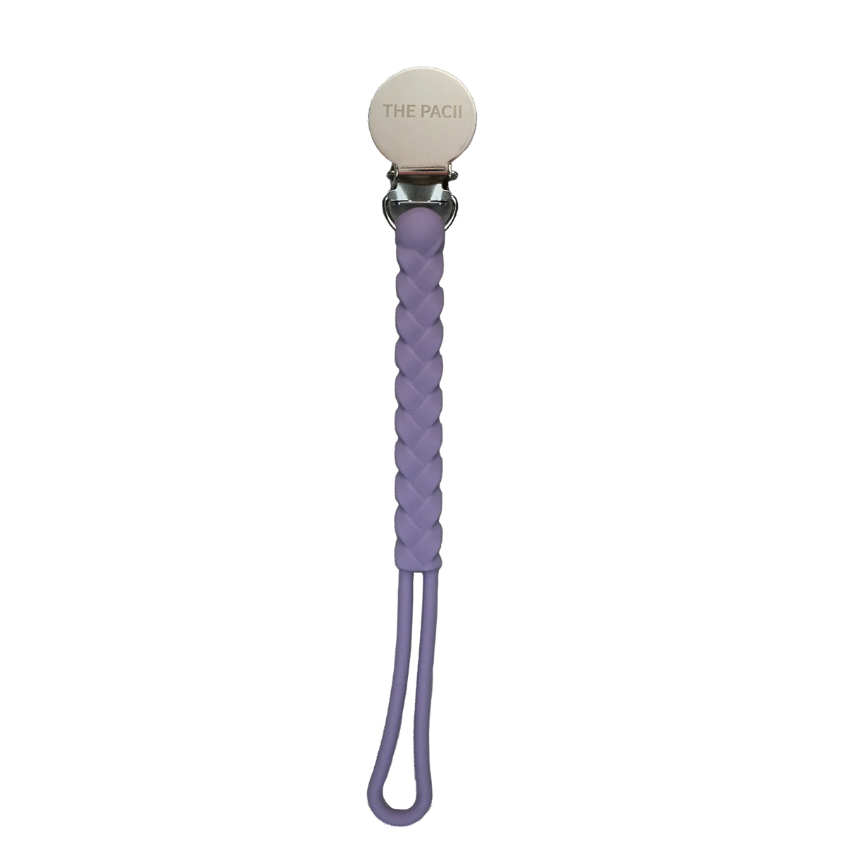 Silicone Pacifier Clip in a 7-Inch Length for Keeping a Pacifier Close During Everyday Baby Care — Purple