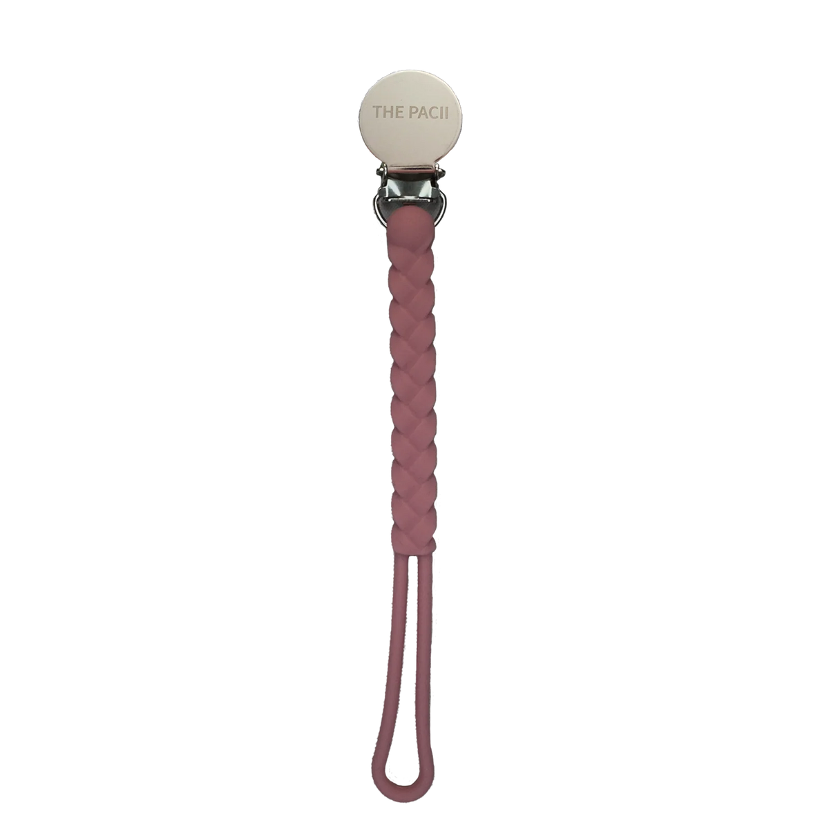 Silicone Pacifier Clip in a 7-Inch Length for Keeping a Pacifier Close During Everyday Baby Care — Pink