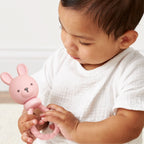 Silicone Rattle Teether for Babies with Multiple Textures and Gentle Sounds for Teething and Play