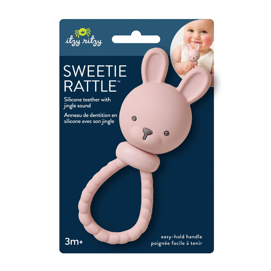Silicone Rattle Teether for Babies with Multiple Textures and Gentle Sounds for Teething and Play