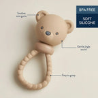 Silicone Rattle Teether for Babies with Multiple Textures and Gentle Sounds for Teething and Play
