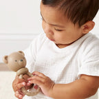 Silicone Rattle Teether for Babies with Multiple Textures and Gentle Sounds for Teething and Play