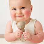 Silicone Rattle Teether for Babies with Multiple Textures and Gentle Sounds for Teething and Play