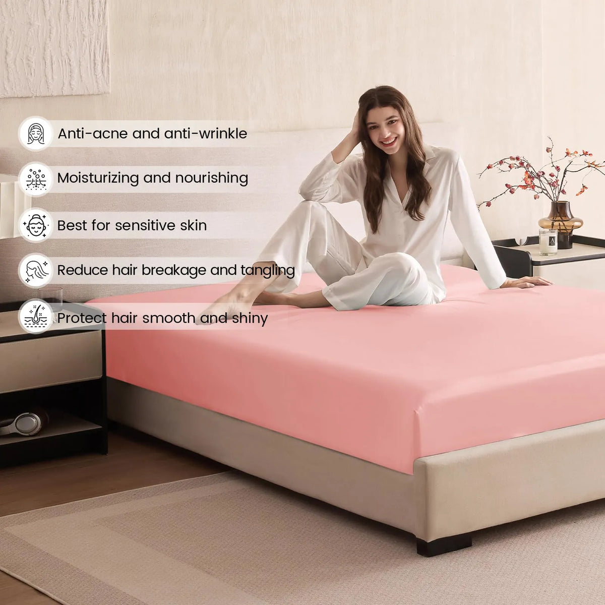 Silk Fitted Sheet in 19 Momme Mulberry Silk