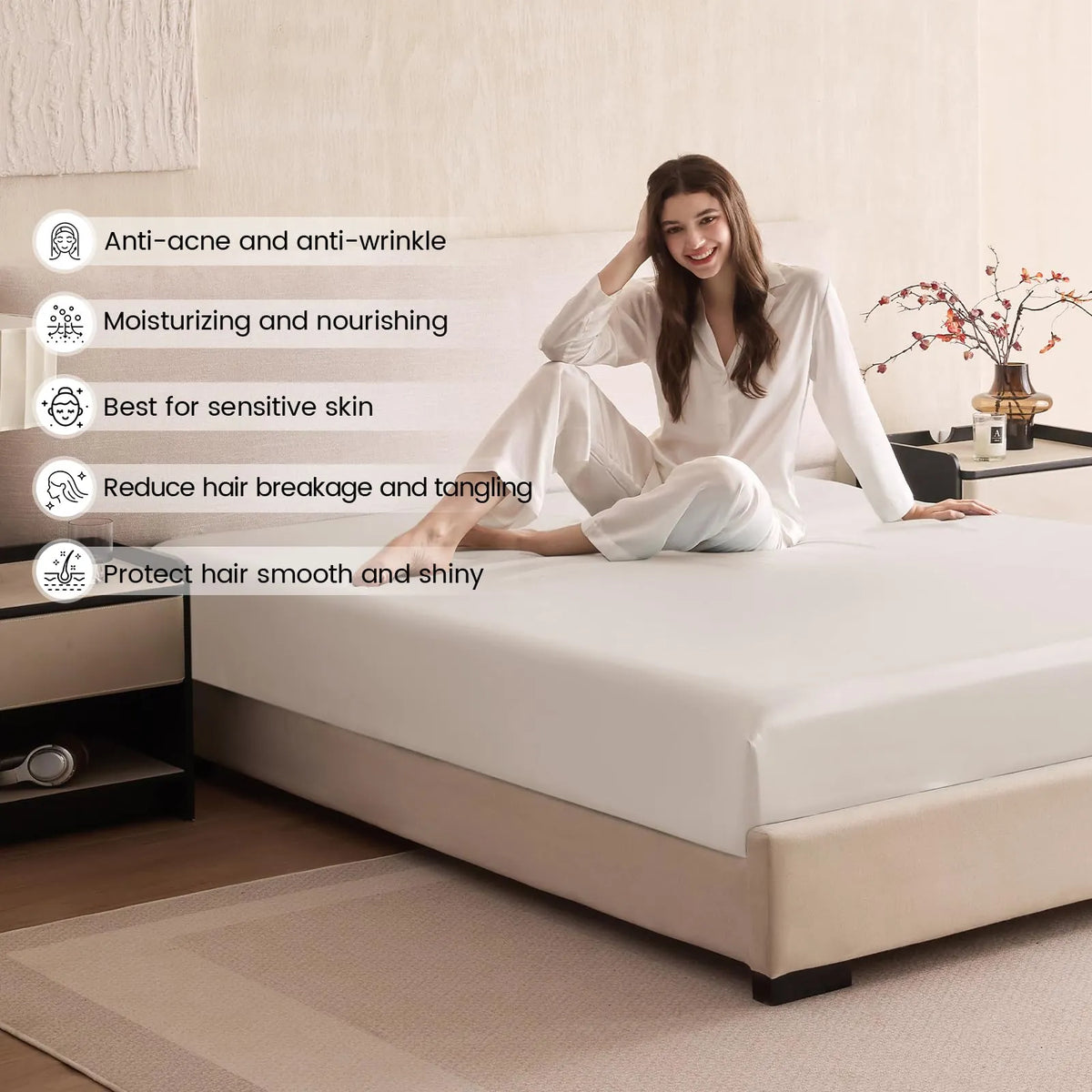 Silk Fitted Sheet in 19 Momme Mulberry Silk