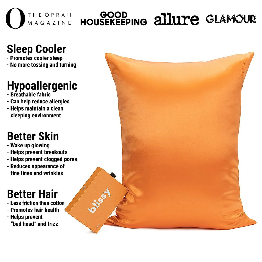 Silk Pillowcase in Coral, Standard Size, 22-Momme 100% Pure