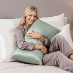 Silk Pillowcase in Matcha, Standard Size, Made from 100% Mulberry