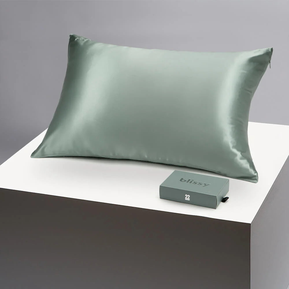 Silk Pillowcase in Matcha, Standard Size, Made from 100% Mulberry