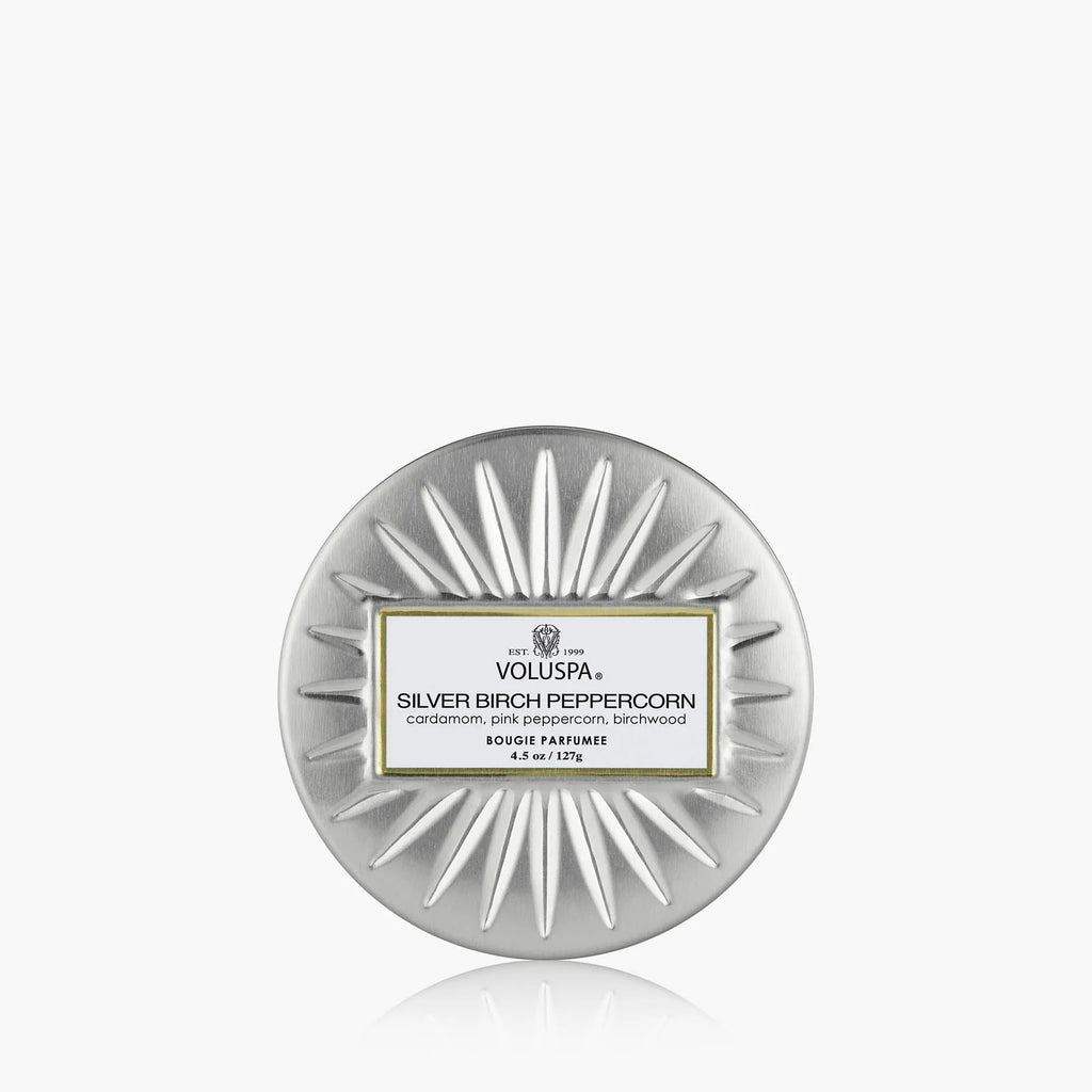 Silver Birch Peppercorn Mini Tin Candle