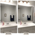 Silver Mirror Frame Border with a Three-Tier Inner Edge and Softly Rounded Profile, 2 1/4 Inches Wide