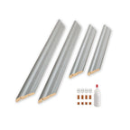 Silver Mirror Frame Border with a Three-Tier Inner Edge and Softly Rounded Profile, 2 1/4 Inches Wide