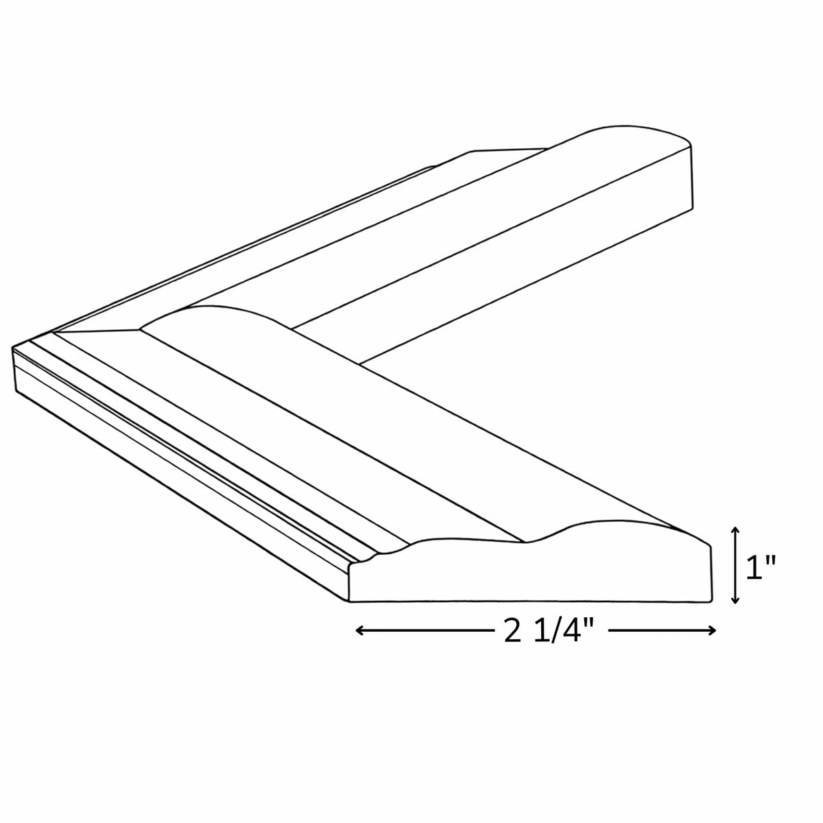 Silver Mirror Frame Border with a Three-Tier Inner Edge and Softly Rounded Profile, 2 1/4 Inches Wide