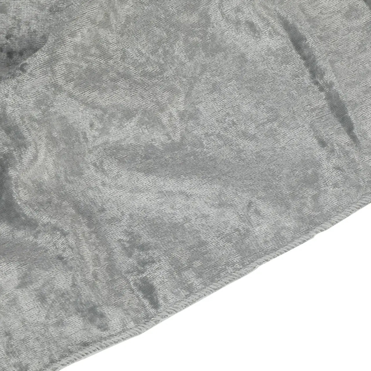 Silver Velvet Rectangle Tablecloth, 90 x 132 Inch Seamless Design