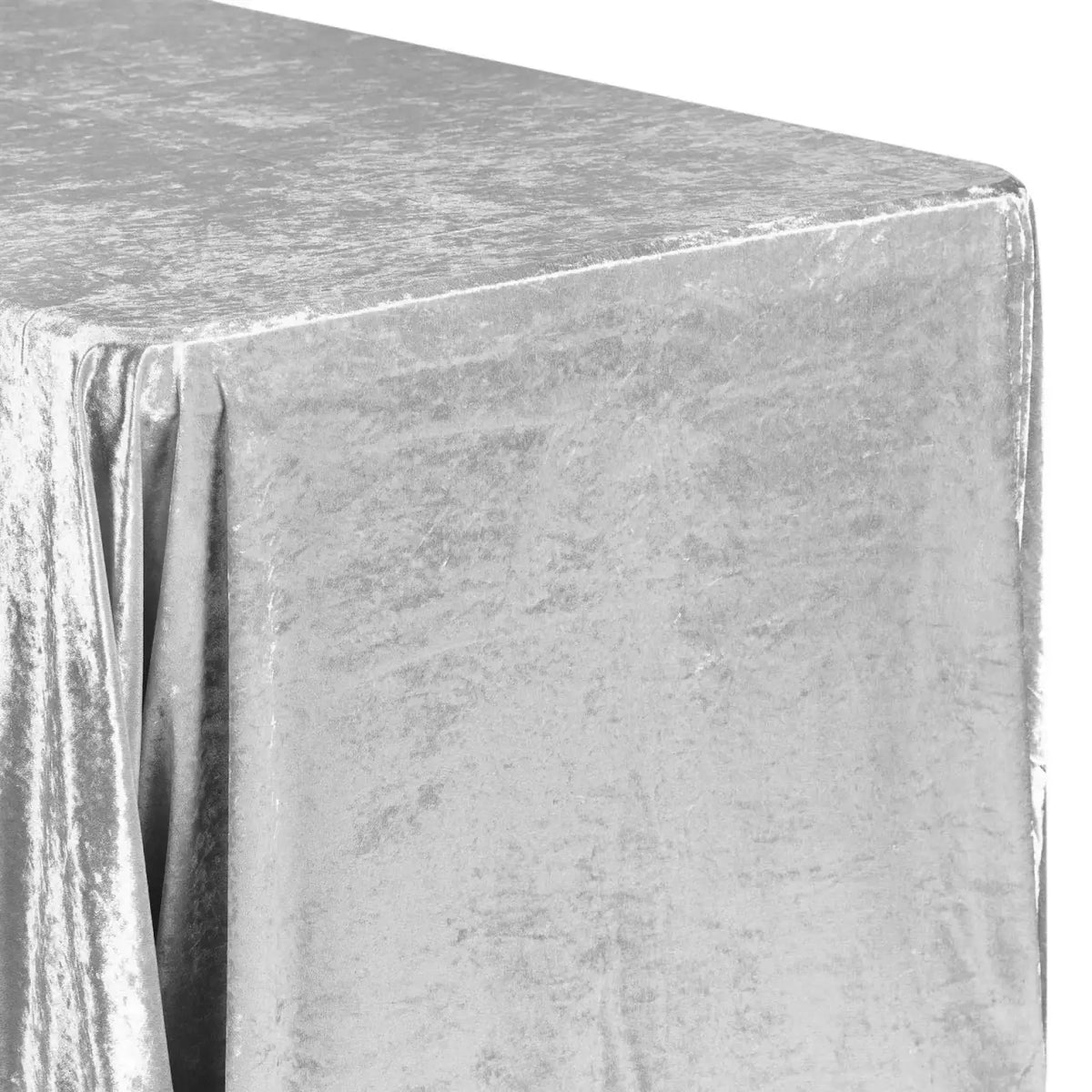 Silver Velvet Rectangle Tablecloth, 90 x 132 Inch Seamless Design