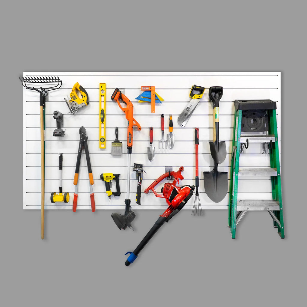 Slatwall Hook Kit in Silver Powder-Coated Steel, 20 Pieces
