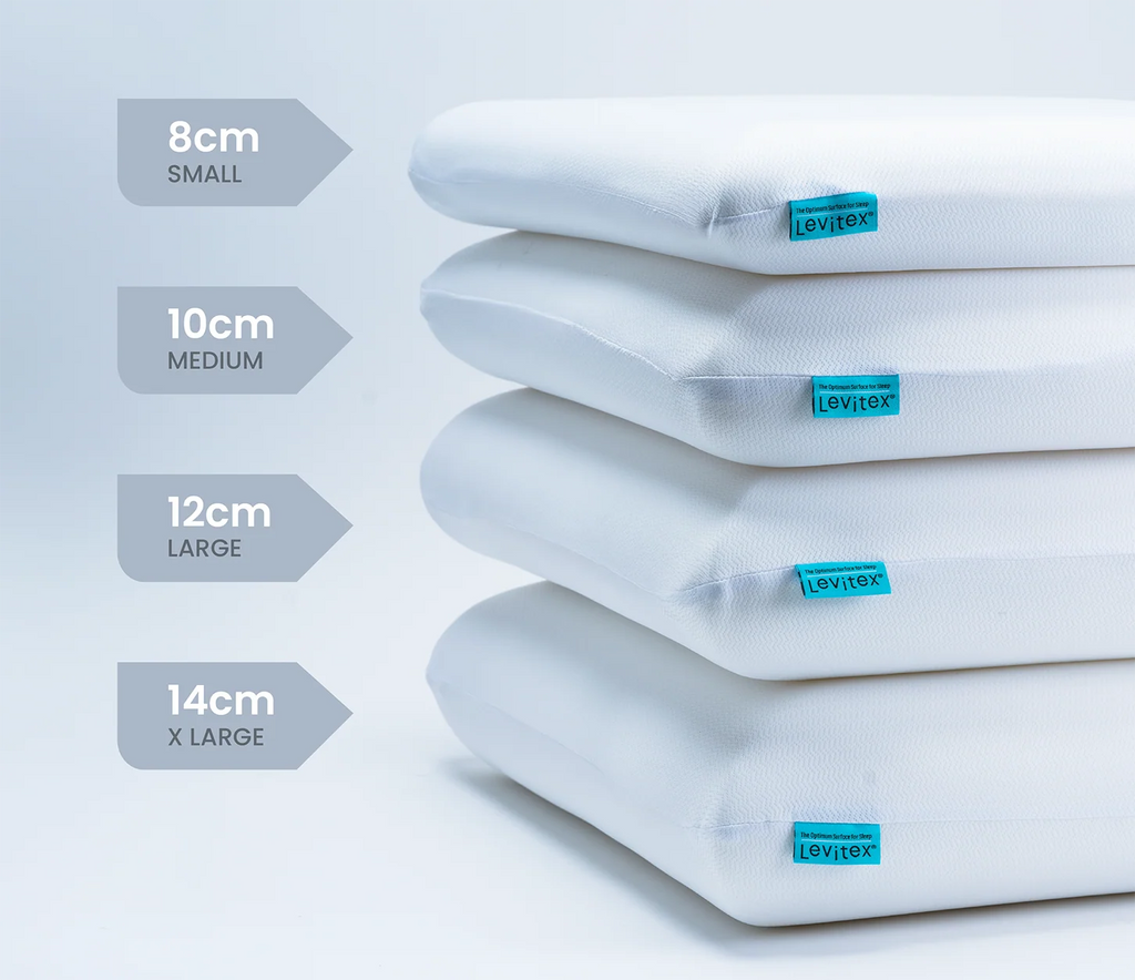 Sleep Posture Pillow Made from Foam for Supportive Sleep and Spinal Alignment in Four Sizes, 8–14 cm