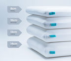 Sleep Posture Pillow Made from Foam for Supportive Sleep and Spinal Alignment in Four Sizes, 8–14 cm