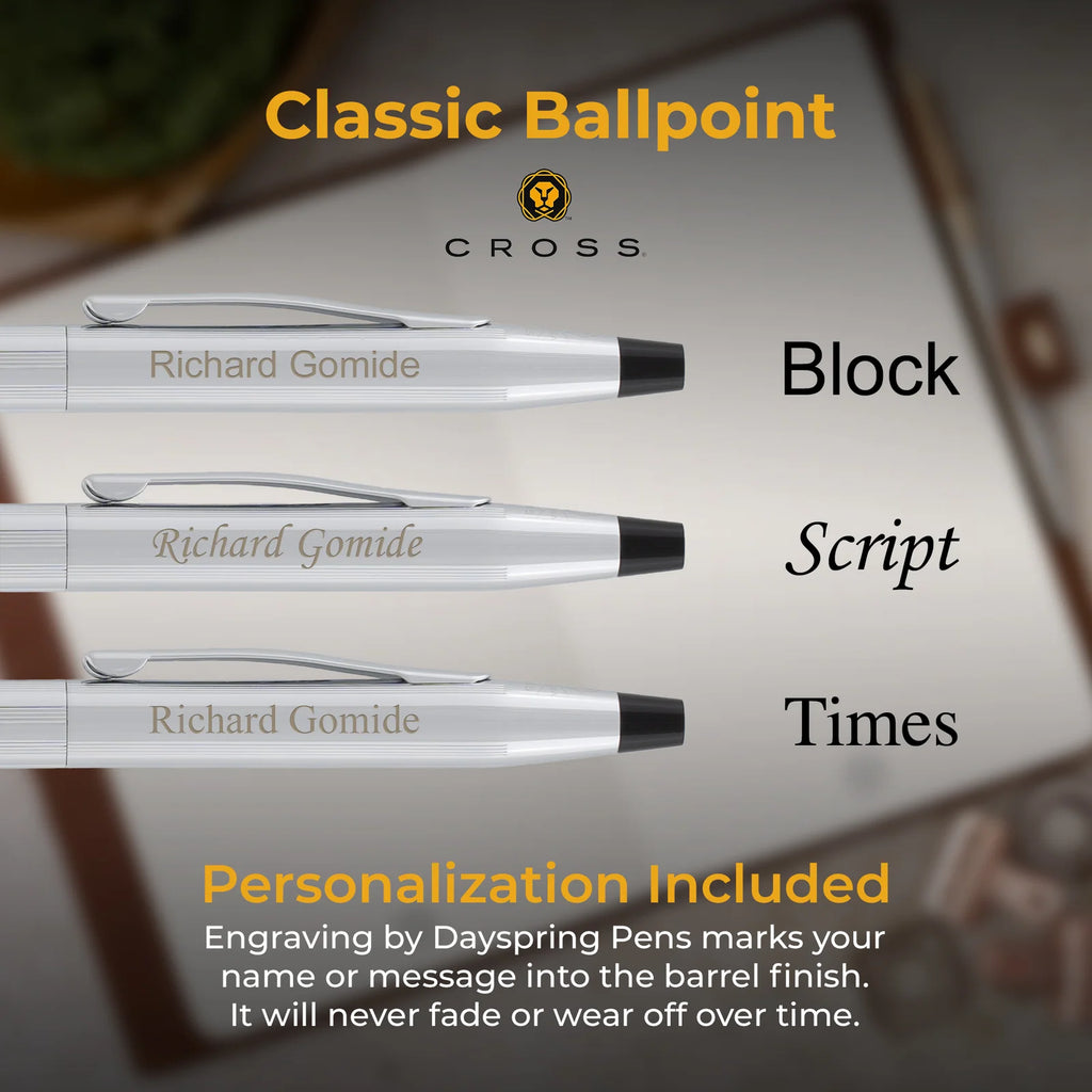 Slim Ballpoint Pen in Lustrous Chrome